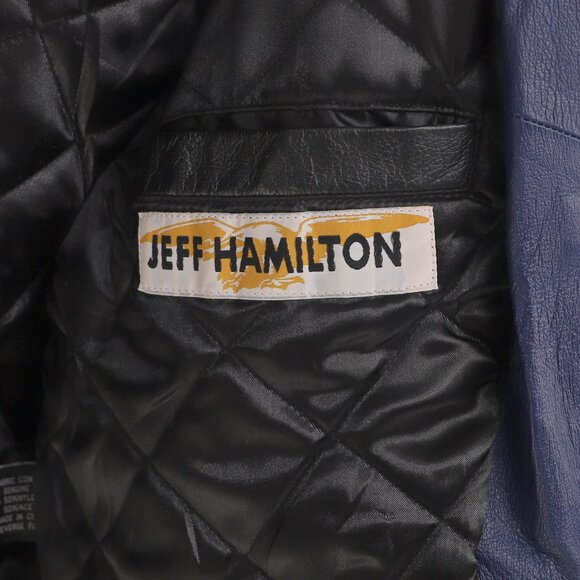 VINTAGE JEFF HAMILTON St. Louis Rams NFL Leather Jacket Size XL - Picture 11 of 13